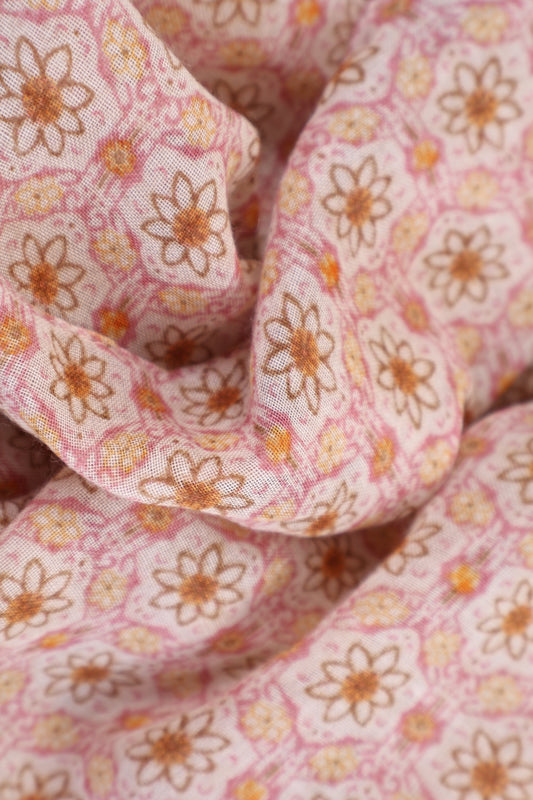 Golden Petals Hijab (with Tassels)