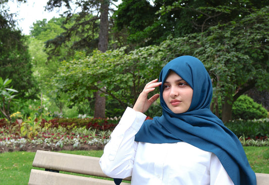 Teal Cotton Shawl